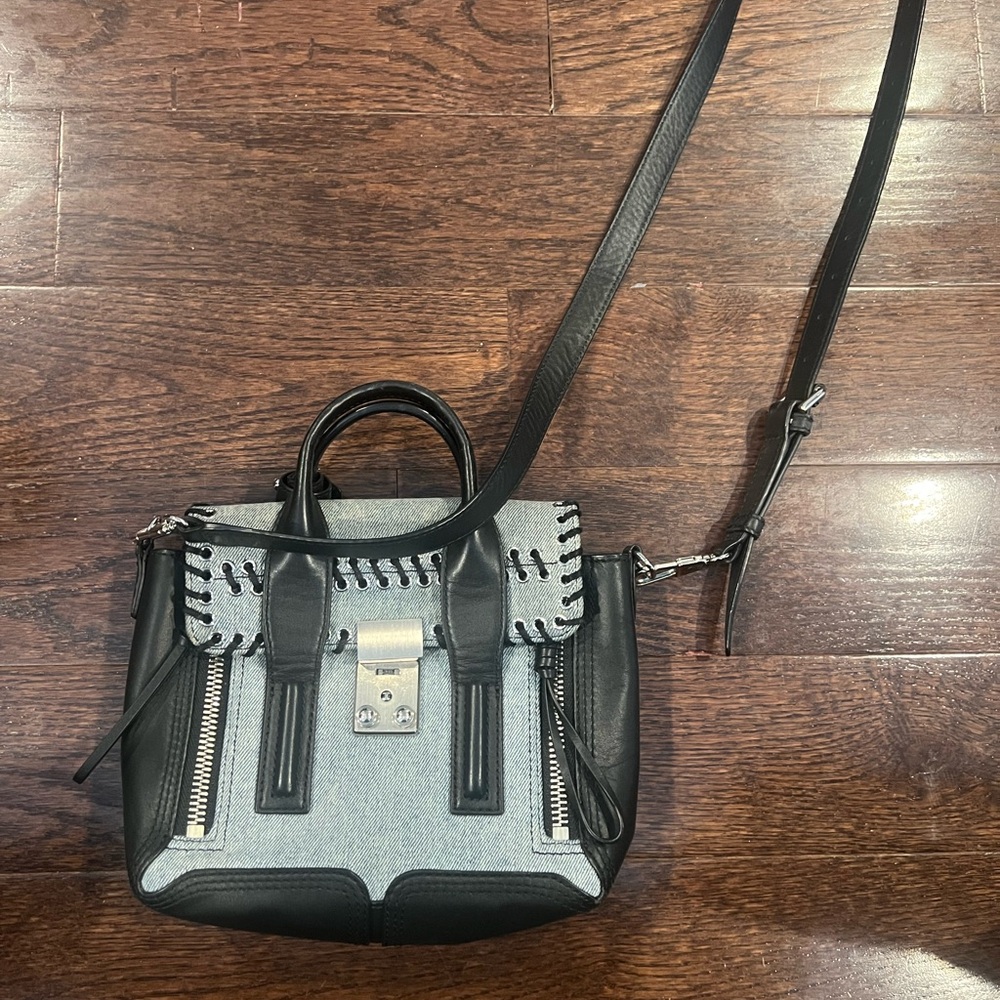 3.1 Phillip Lim Black and Gray Mini Bag with Structured Design